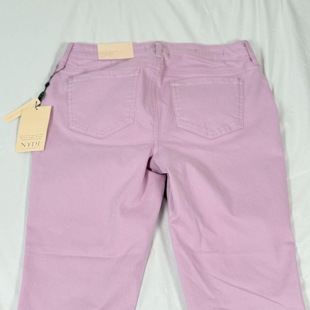 NYDJ Sheri Slim Jeans Denim Womens 4 Mauve Mist Purple Ankle Raw Hem Stretch - Picture 9 of 14
